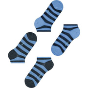 Esprit Mesh Stripe 2 Pack Sneaker Socks - Blue