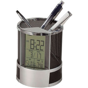 Howard Miller Desk Mate Tabletop Clock - Silver/Black