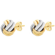 KJ Beckett Knot Stud Earrings - Yellow Gold/Silver