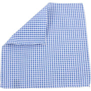 Knightsbridge Neckwear Gingham Checked Cotton Pocket Square - Blue/White