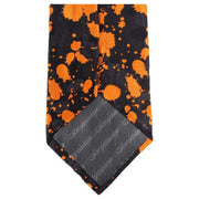 Knightsbridge Neckwear Paint Splash Tie - Black/Orange