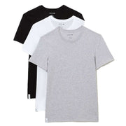 Lacoste Classic Crew Neck 3 Pack T-Shirts - Black/White/Grey