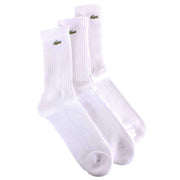 Lacoste Sports High Cut 3 Pack Trainer Socks - White