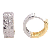 Mark Milton Hammered Hoop Earrings - Yellow Gold/White Gold