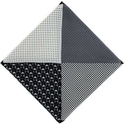 Michelsons of London 4 Pattern Silk Pocket Square - Black