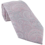 Michelsons of London Elegant Paisley Tie and Pocket Square Set - Pink