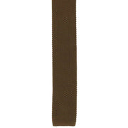 Michelsons of London Skinny Silk Knitted Tie - Brown