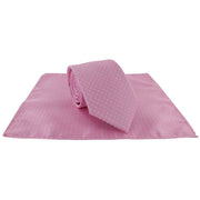 Michelsons of London Spot Polyester Tie and Pocket Square Set - Pink/White