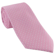 Michelsons of London Spot Polyester Tie and Pocket Square Set - Pink/White