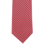 Michelsons of London Spot Polyester Tie and Pocket Square Set - Red/White