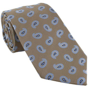 Michelsons of London Spring Pine Polyester Tie - Taupe Brown