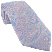 Michelsons of London Summer Paisley Tie and Pocket Square Set - Pink