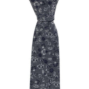 Michelsons of London Textured Floral Silk Tie - Grey