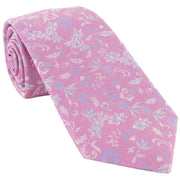 Michelsons of London Textured Floral Silk Tie - Pink