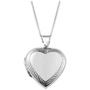 Orton West Engraved Edge Heart Locket - Silver