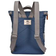 Roka Canfield B Medium Sustainable Canvas Flannel Backpack - Pacific Blue