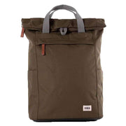 Roka Finchley A Medium Sustainable Canvas Backpack - Moss Brown