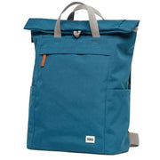 Roka Finchley A Small Sustainable Canvas Backpack - Marine Blue