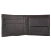 Ted Baker Harrvee Bifold and Coin Leather Wallet - Chocolate Brown