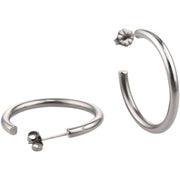 Ti2 Titanium 25mm Hoop Earrings - Natural Polished