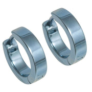 Ti2 Titanium Flat Hoop Cuff Earrings - Sky Blue