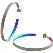 Ti2 Titanium Large Hoop Earrings - Rainbow