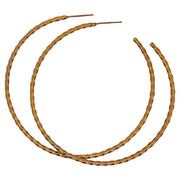 Ti2 Titanium Medium Twisted Hoop Earrings - Tan