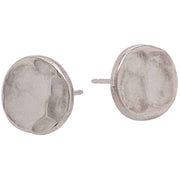 Ti2 Titanium Planished 9mm Stud Earrings - Natural Brushed