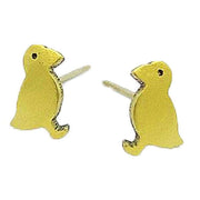 Ti2 Titanium Puffin 9mm Stud Earrings - Yellow