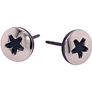 Ti2 Titanium Star Stud Earrings - Black