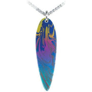 Ti2 Titanium Swirl Pattern Pendant - Blue/Pink/Yellow