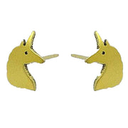 Ti2 Titanium Unicorn 9mm Stud Earrings - Yellow