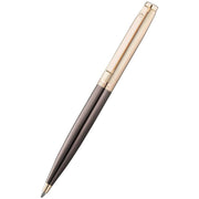 Waldmann Pens Tuscany Pinstripe Ballpoint Pen - Chocolate Brown/Rose Gold