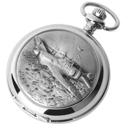 Woodford Hurricane Chrome Plated Full Hunter Quartz Pocket Watch - Silver